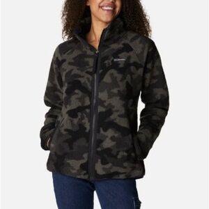 Columbia Black Camo Fleece Jacket Size Medium